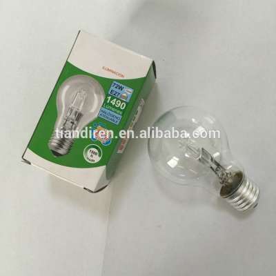 53/72W A55/60 Clear glass Energy-Efficient - replace 75/100w Halogen Incandescent light bulb