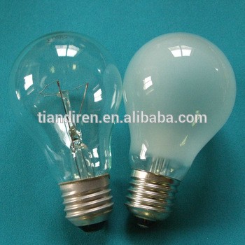 incandescent edison lamp, A19 clear and frosted bulb E27 B22