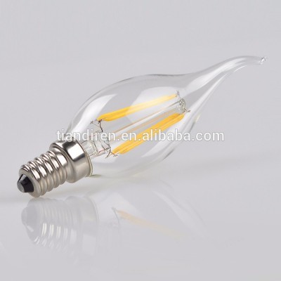 C35 LED filament light bulb candle bulb with tail E14 4W led bulb for chandelier light source